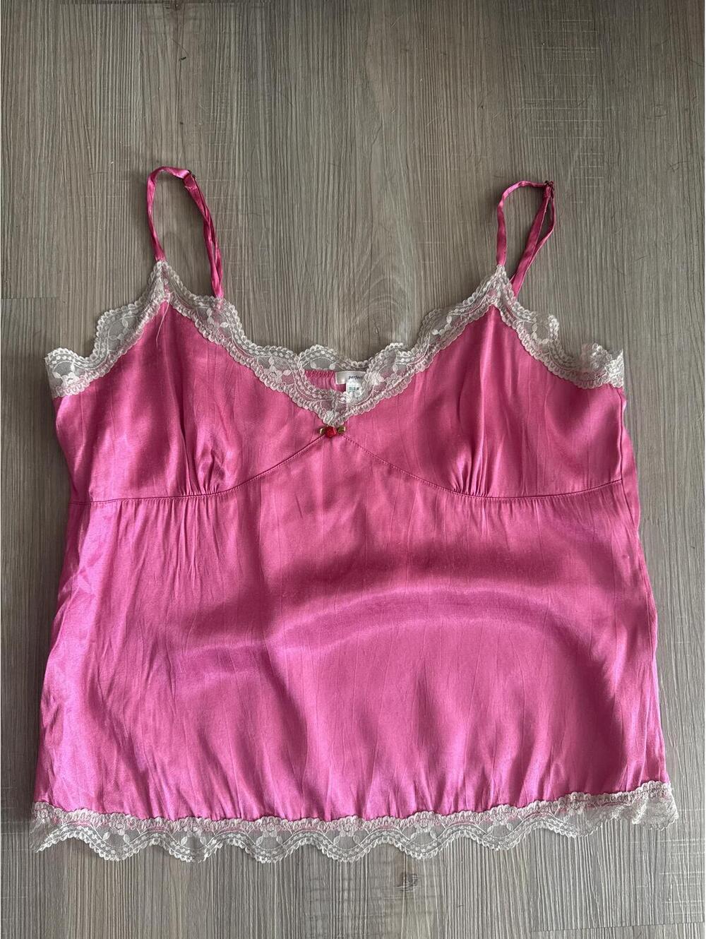 Old Navy Pink Lace Trim Camisole Top Size Large